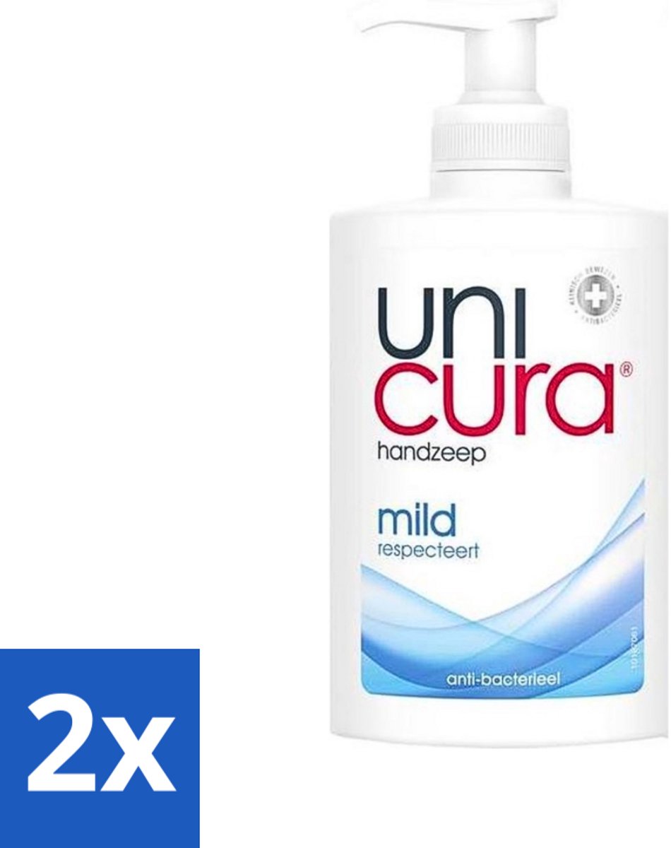 2 x Unicura Vloeibare Handzeep Mild 250 ml - Handzeep - Antibacterieel - Milde Handzeep - Handen Reinigen - Hygiëne