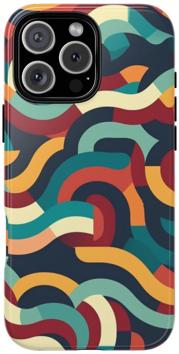 Kleurrijk Abstract Golvend Patroon – Telefoonhoesje Geschikt voor iPhone 16 Pro Max