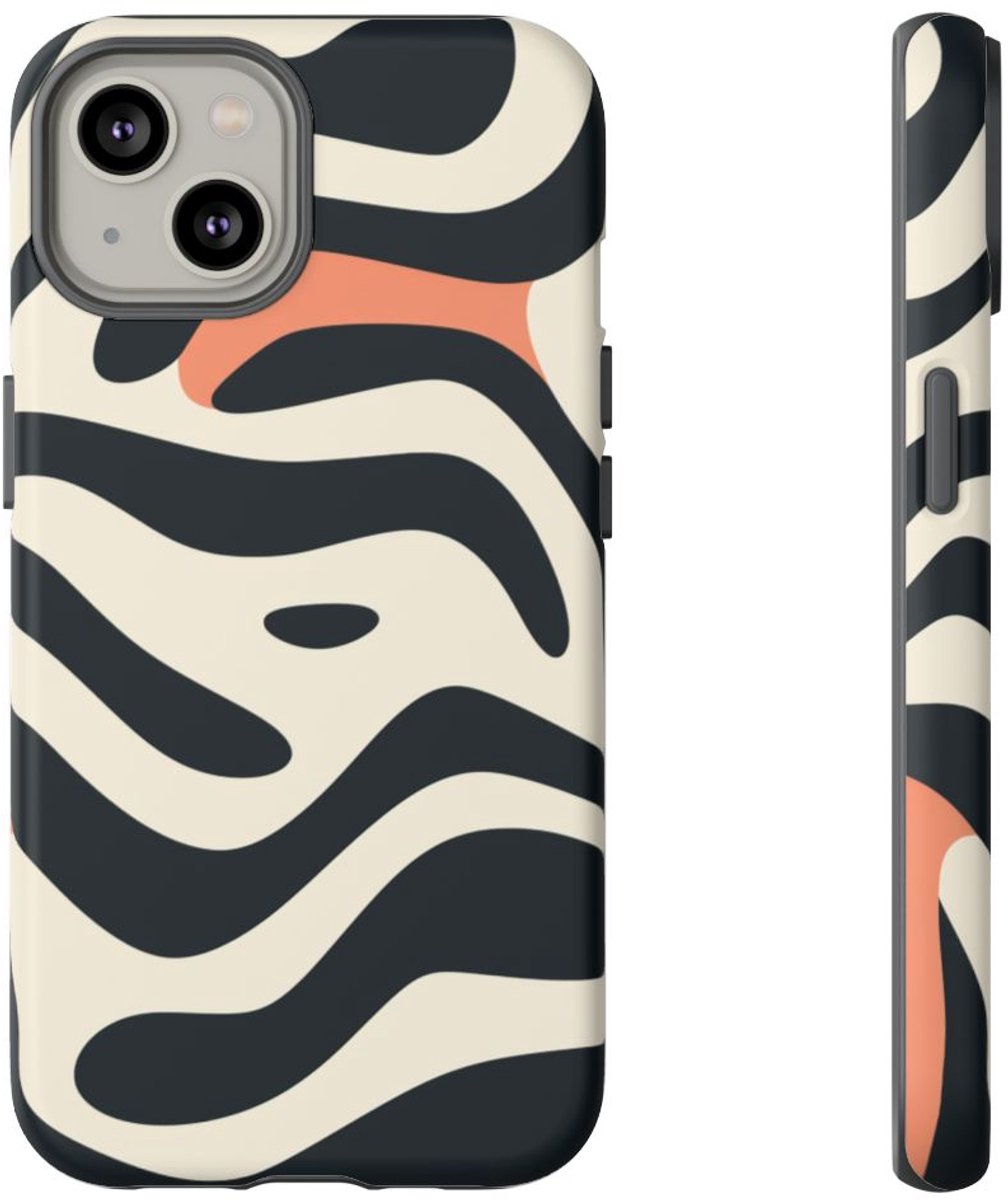 Abstracte Golvende Lijnen – Telefoonhoesje Geschikt voor iPhone 14