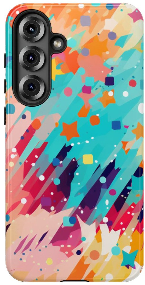 Kleurrijk Abstract Spattenpatroon – Telefoonhoesje Geschikt voor Samsung Galaxy S25 Plus