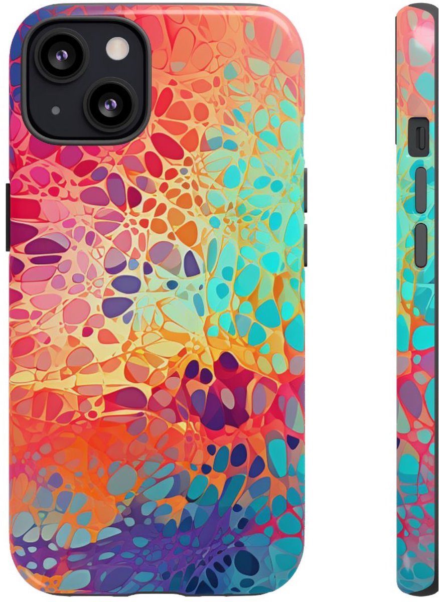 Veelkleurig Abstract Organisch Patroon – Telefoonhoesje Geschikt voor iPhone 13
