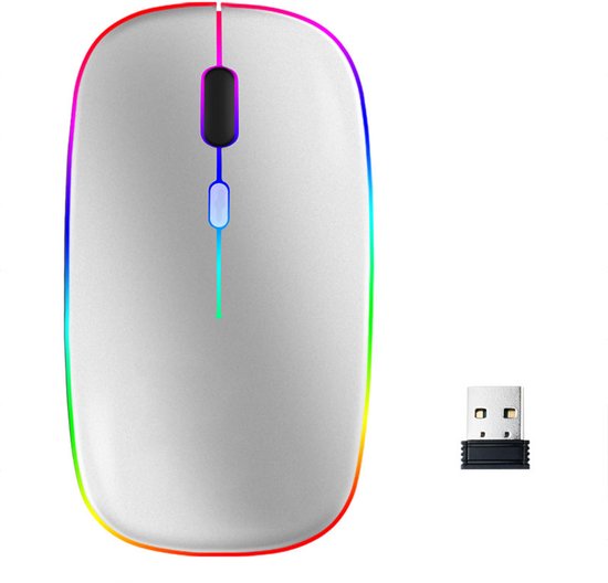 Draadloze computermuis met RGB LED dual mode Bluetooth/Wifi