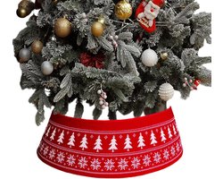Kerstboommand - H24 x Ø72 cm - Kerstboomrok - Decoratieve hoes om de kerstboomstandaard - Kerstboomring - kraag Kerstboomrok - Kerstboom Ondergrond Hoes - Gebreide Onderzetter Hoe - Decoratie voor Woonkamer Studentenkamer Tuin Restaurant