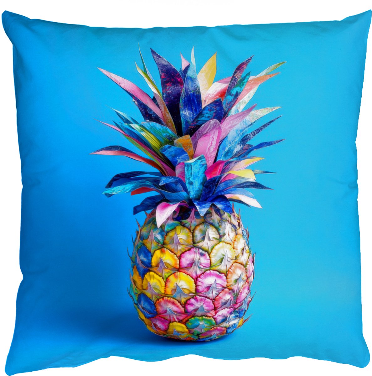 Sierkussens - Kussentjes Woonkamer - 45x45 cm - Ananas - Blauw - Tropisch - Vrolijk