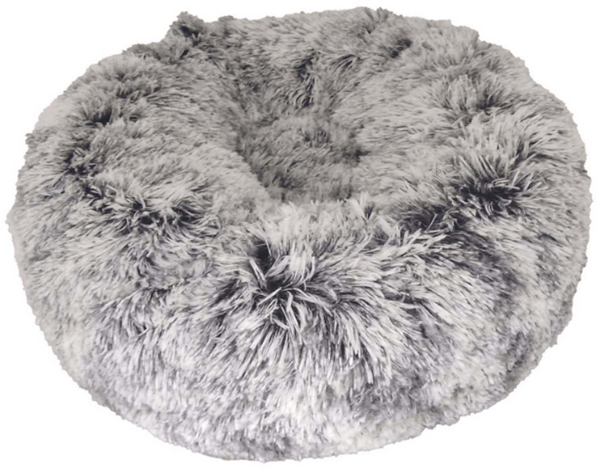 Hondenmand Donut Croci - Bicolor Zwart - Pluche, 100x100x25 cm, Wasbaar