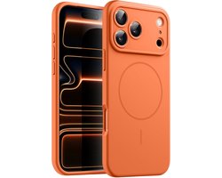 Zandarix Compatible avec Apple iPhone 17 Pro Max - Coque souple et soyeuse - Absorbant les chocs avec Protection d'objectif - Compatible avec Mag - Coque arrière - Oranje