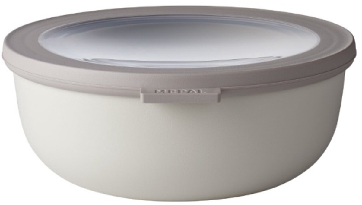 Mepal – Multikom Cirqula rond 1250 ml – Mag in de vriezer, magnetron en vaatwasser – Nordic white – Geschikt als meal prep bakje, vershoudbakje, bewaardoos