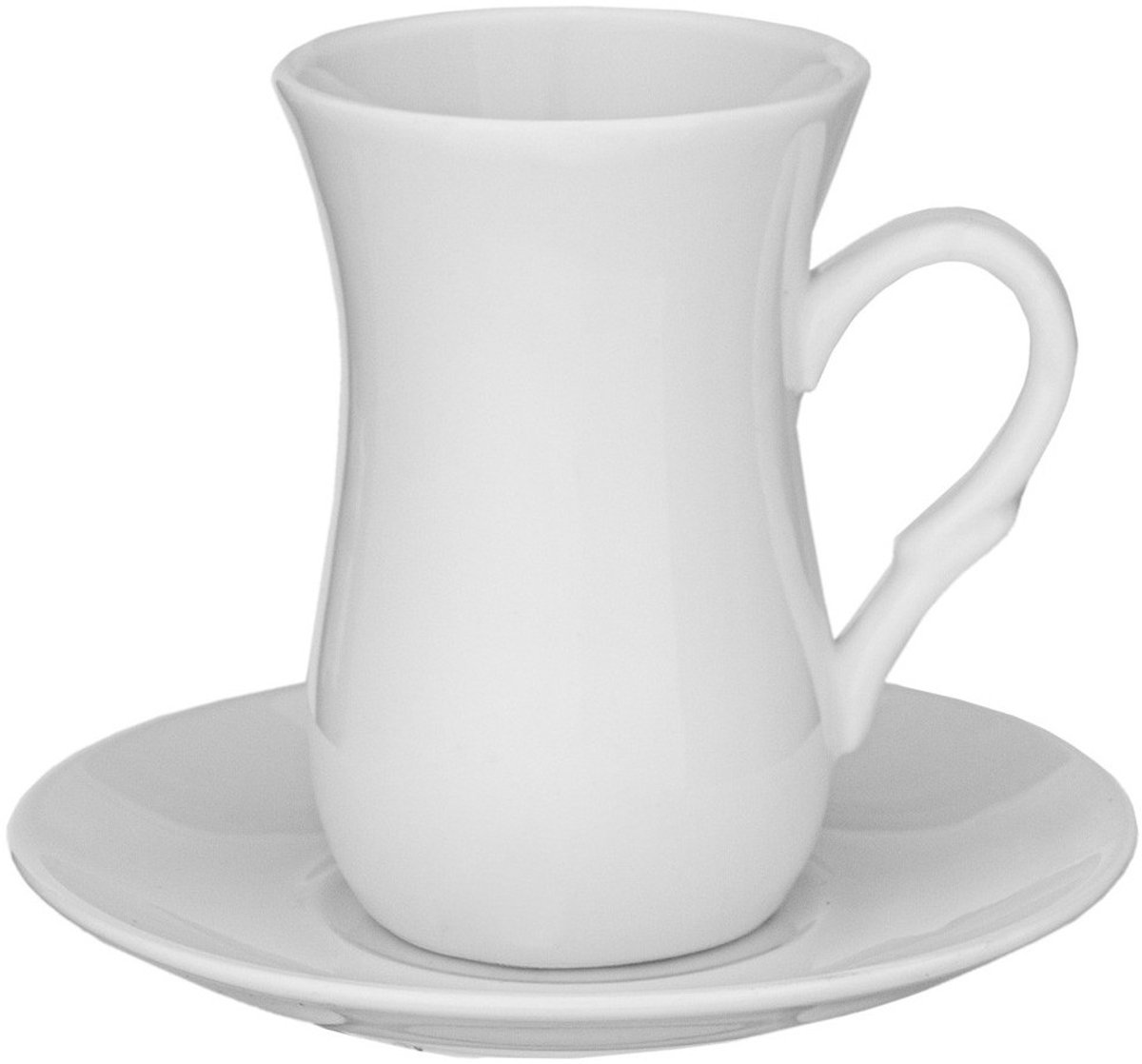 Wilmax - Theekopjes en Schoteltjesset - Set van 6 - Porselein