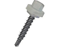 Zelfborende damwandschroef met nylon kleurkap kleur Wit x 125stuks