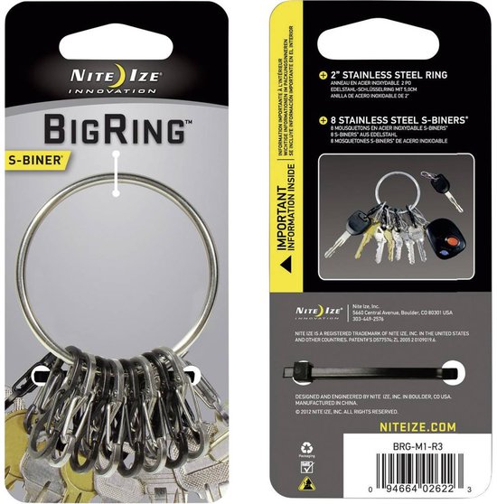 Porte clés avec mousqueton NITE Ize NI BRG M1 R3 noir, argent 1 pc(s) Aménagement au camping Porte clés avec mousqueton NITE Ize NI BRG M1 R3 noir, argent 1 pc(s) Aménagement au camping