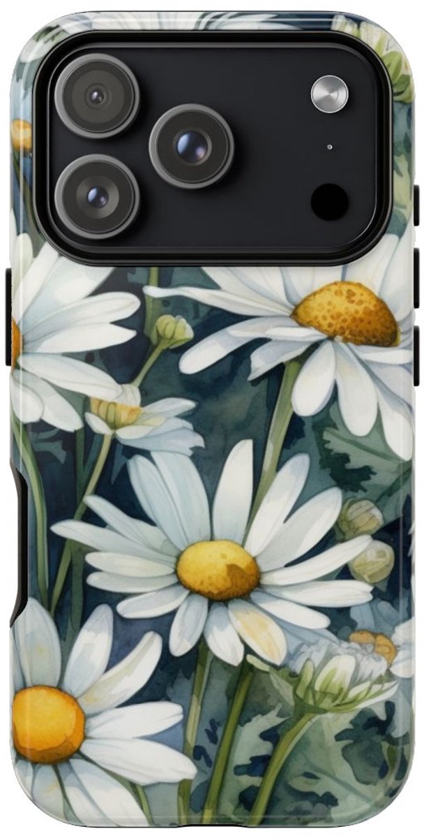 Witte Kamillebloemen in Aquarel – Telefoonhoesje Geschikt voor iPhone 17 Pro