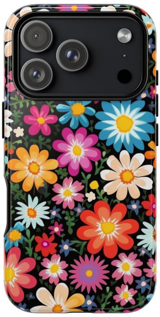 Kleurrijk Bloemenpatroon – Telefoonhoesje Geschikt voor iPhone 17 Pro