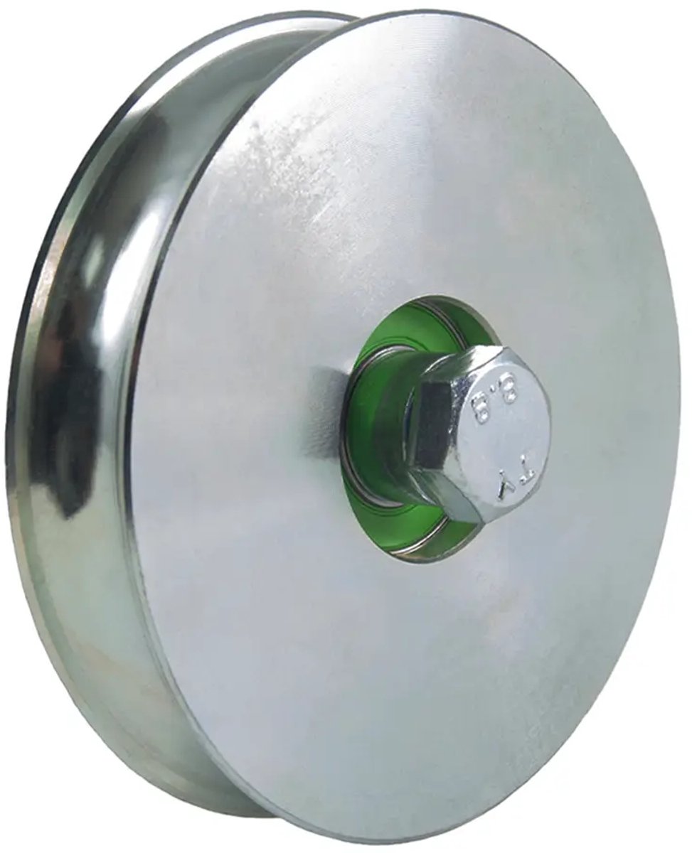 Rond groefwiel van 120 mm met een groef van 20,5 mm en 1 kogellager