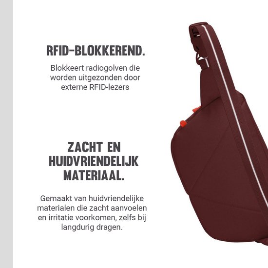 pacsafe Sac en bandoulière Sac banane Go Sling Pack Garnet Red Bordeaux