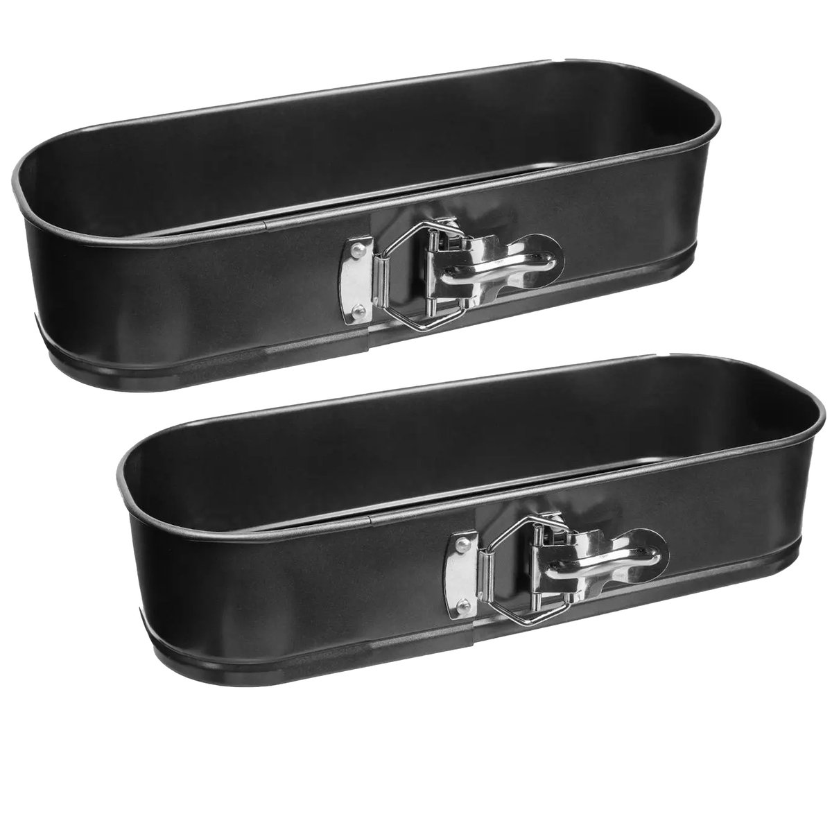 5five Taarten bakvorm/springvorm - 2x - metaal - zwart - 31 cm - 1,9 L - taarten bakken