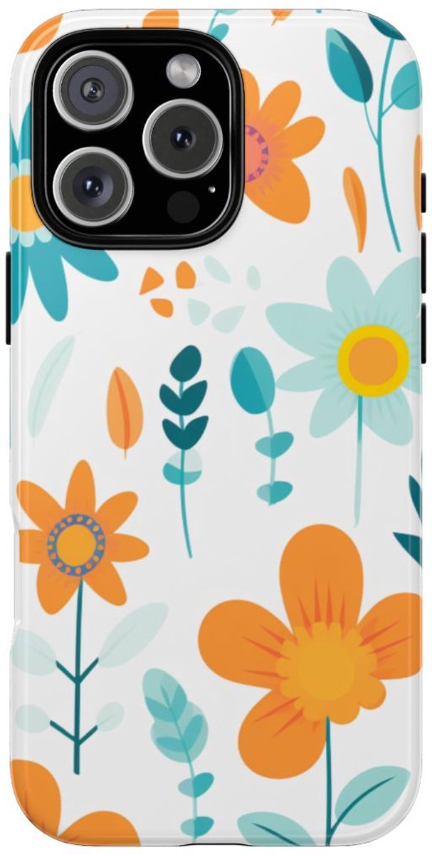 Kleurrijk Bloemenpatroon – Telefoonhoesje Geschikt voor iPhone 16 Pro Max