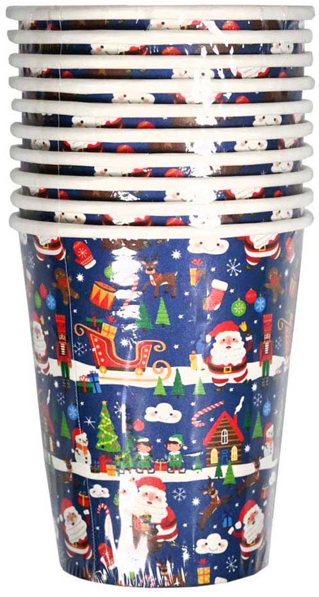 Papieren Bekertjes Kerst - 10st.