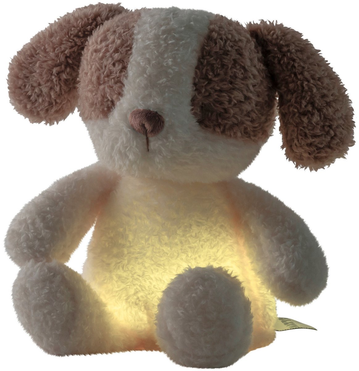 Nattou TEDDY Baby Nachtlampje Hond - 19 cm - Zachte baby knuffel - Baby cadeau - Beige