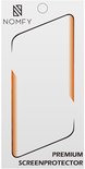Verpakking van Nomfy Premium Screenprotector met een abstract design.
