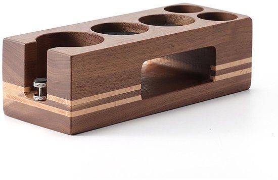 alouweekuky Station de tampon, 51-58 mm, station de tamping universelle en bois pour expresso, barista, accessoires de cafetière, support de tampon, support de tamper (station de tamper en bois