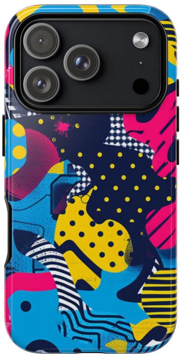 Vrolijk Abstract Geometrisch Patroon – Telefoonhoesje Geschikt voor iPhone 17 Pro