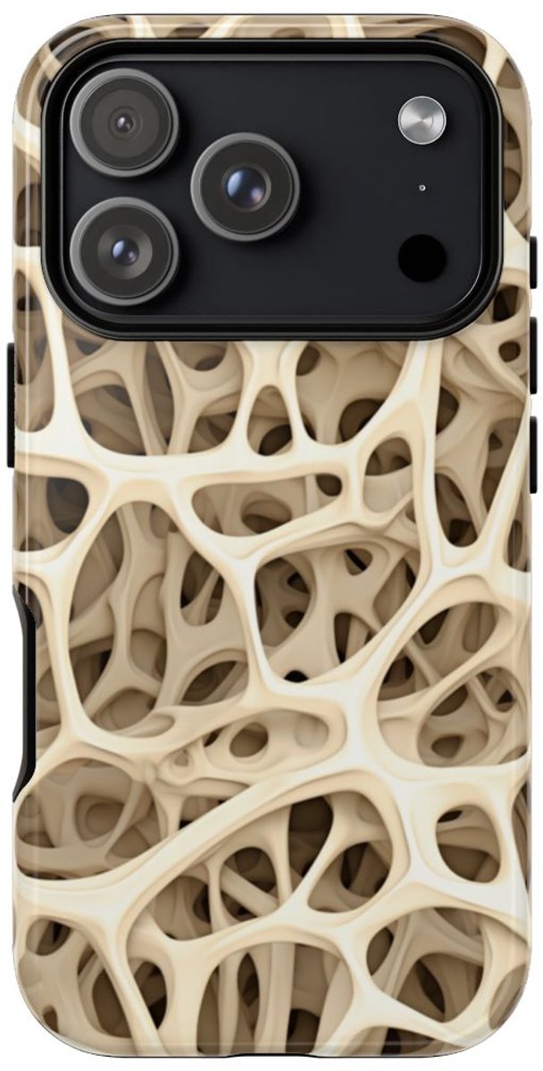 Botstructuurtextuur met Glanzend Patroon – Telefoonhoesje Geschikt voor iPhone 17 Pro