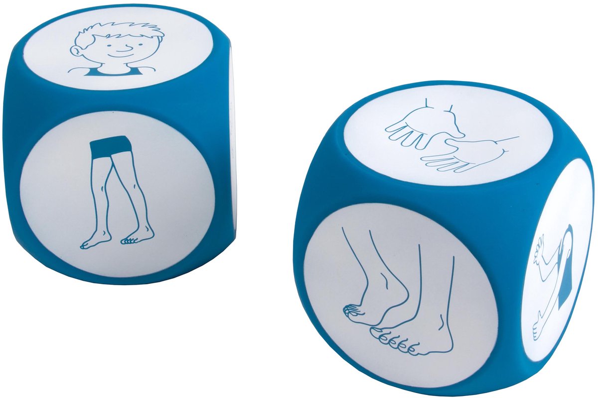 Dobbelsteen 10cm met activiteiten kunststof | Educo | Educatief speelgoed