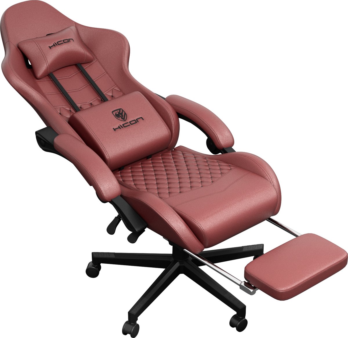Afbeelding 3 van Gaming stoel - Gamestoel - Gaming Chair - Game stoel - Ergonomische - HICON® - Vittoria - Rood