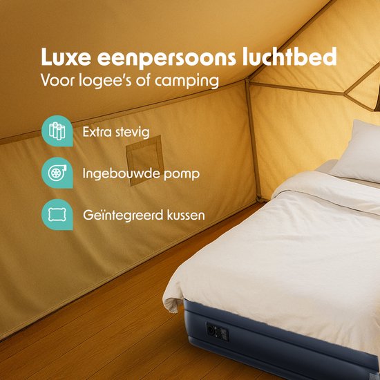 iDOO Luchtbed 1 Persoon, Zelfopblazend Luchtbed Logeerbed met iDOO Luchtbed 1 Persoon, Zelfopblazend Luchtbed Logeerbed met