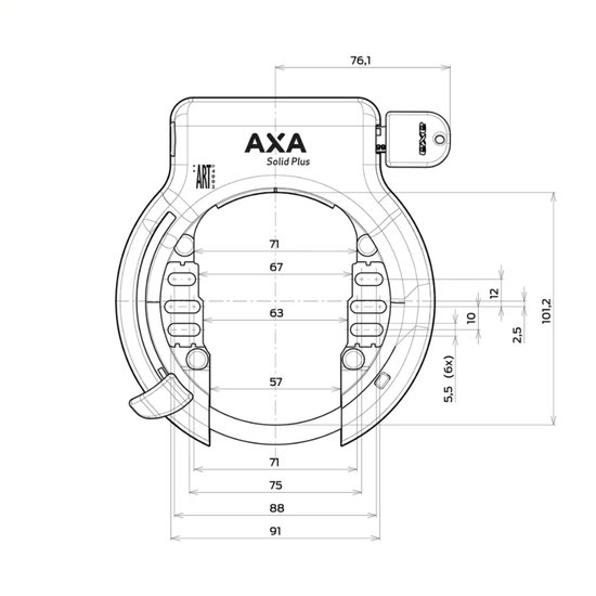 Ringslot Axa Solid - zwart (werkplaatsverpakking) van Ring — afbeelding 2