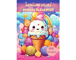Kawaii kleurboek Vrolijke ijsjes | 100 zomerse kleurplaten | Voor kinderen | Voor volwassenen