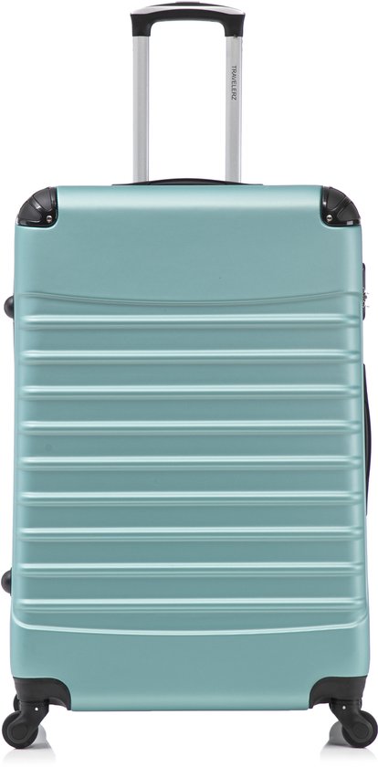 Valise Rome Travelerz taille XL – 95 litres – Bagage en soute – ABS léger – Roues Spinner – Avec serrure à combinaison – Vert clair