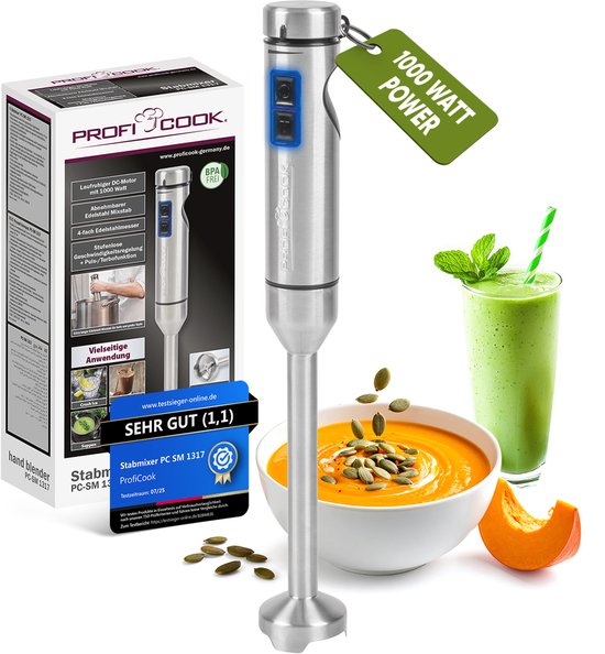 ProfiCook SM 1317 - Staafmixer - 1000 W Traploze snelheidsinstelling, Turbofunctie RVS van ProfiCook — afbeelding 5