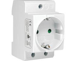 DIN-rail stopcontact - 2 polig + PE - contactdoos voor montage op DIN rail in groepenkast meterkast