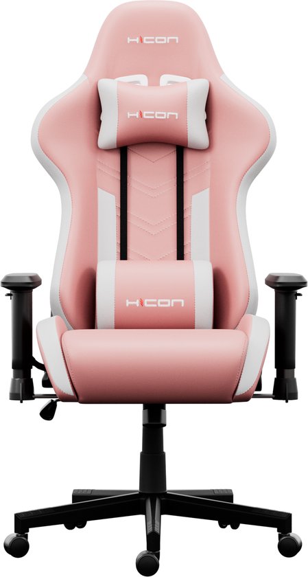 HICON Mondo Gamingstoel Verstelbaar 150 kg Wit Roze - Gamestoel - €105,87