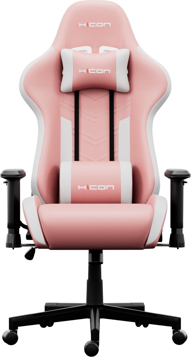 HICON Gamestoel Mondo - Ergonomisch - Gaming stoel - Bureaustoel - Verstelbaar - Gamestoelen - Racing - Gaming Chair - Wit/Roos