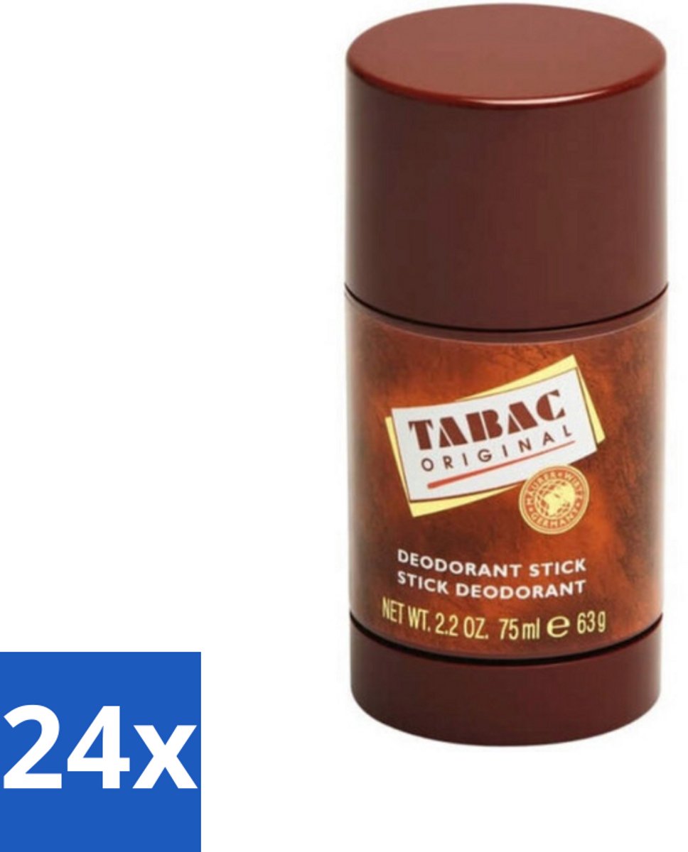 24 x Tabac Original Deodorant Stick 75 ml - Deodorant Stick - Mannelijke Geur - Zweetbescherming - Frisheid - Langdurige Bescherming
