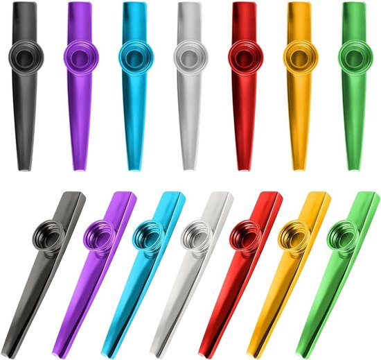 Kazoo - Kazoo en métal - 14 Kazoo colorés - Kazoo flûte - instrument de musique en métal