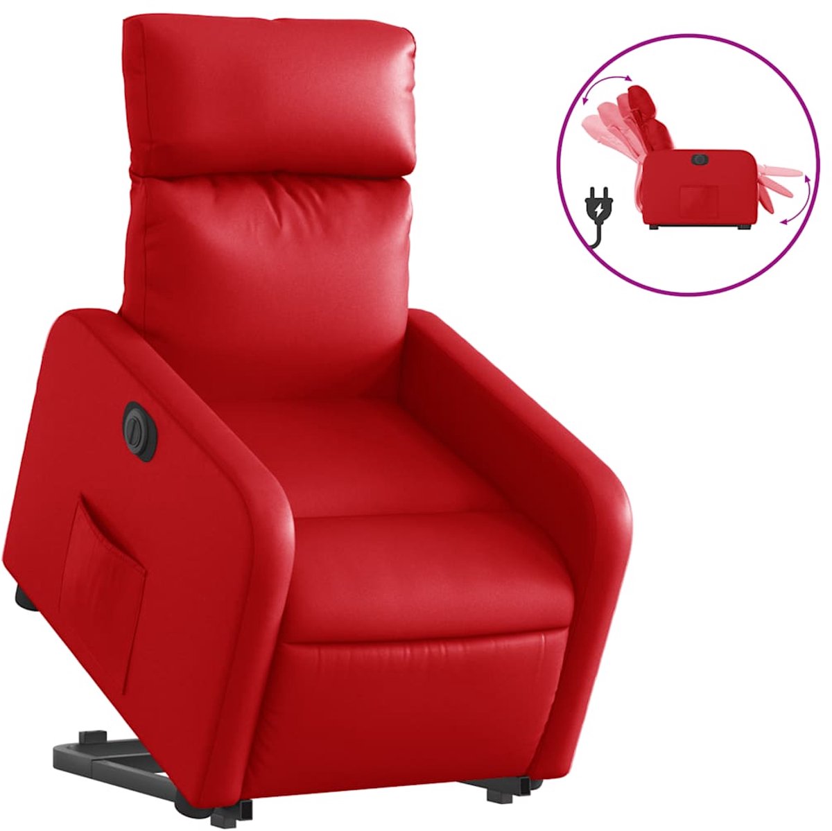 vidaXL Sta-op-stoel - elektrisch - kunstleer - rood
