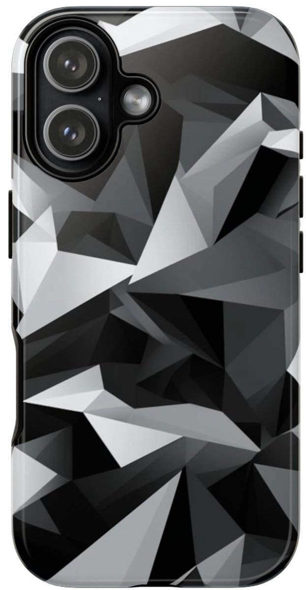 Zwart-Grijs Geometrisch Abstract Patroon – Telefoonhoesje Geschikt voor iPhone 17