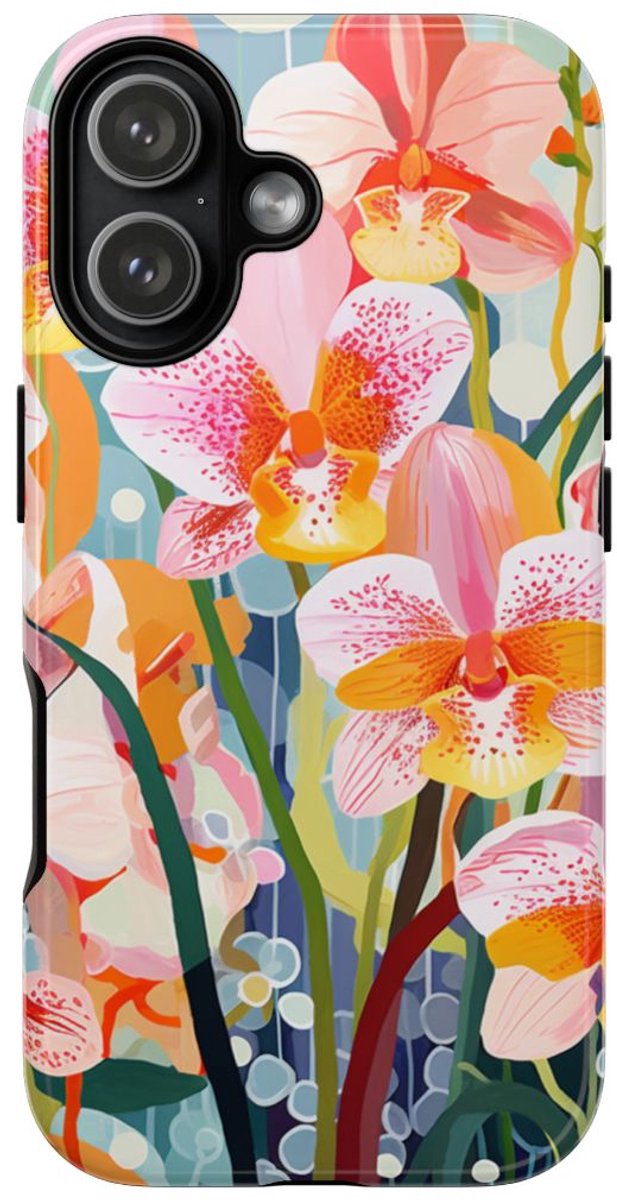 Kleurrijke Orchideeën Illustratie – Telefoonhoesje Geschikt voor iPhone 17