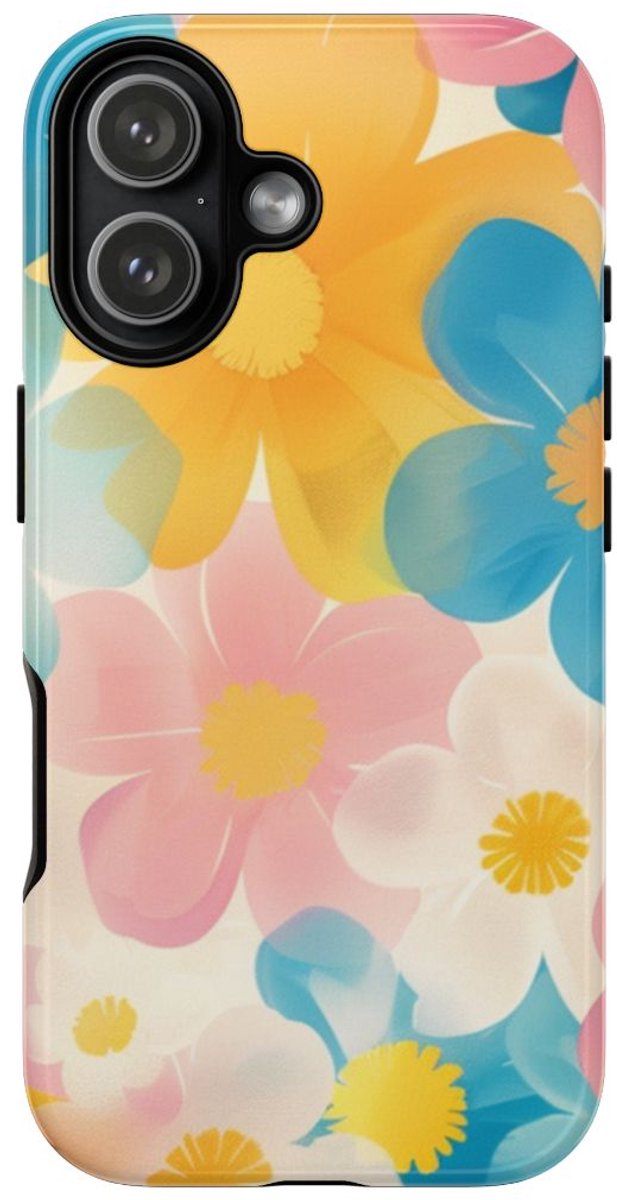 Vrolijk Pastel Bloemenpatroon – Telefoonhoesje Geschikt voor iPhone 17
