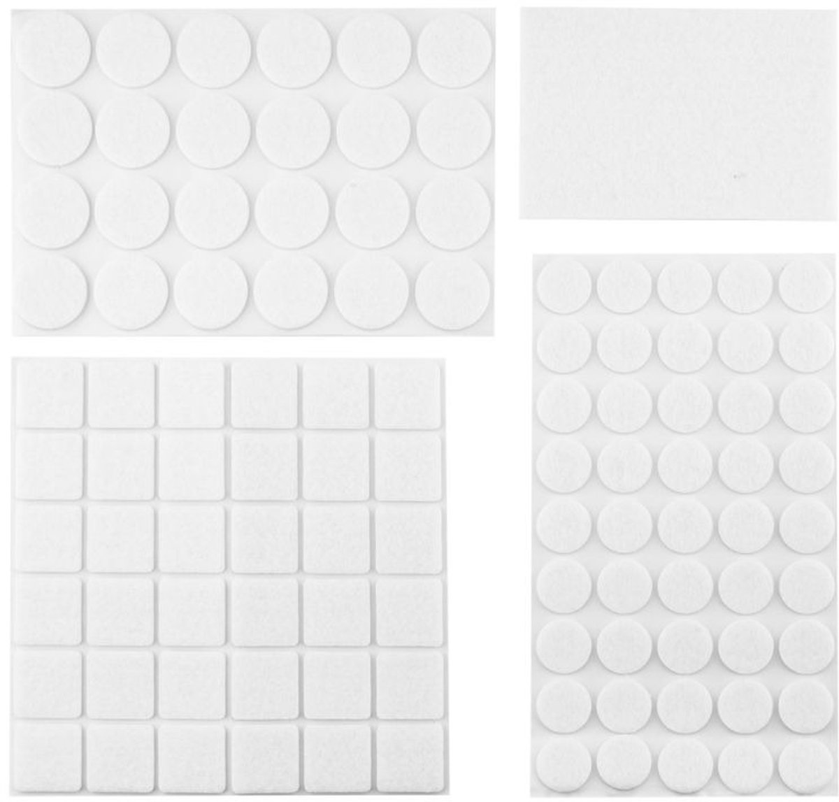 Zelfklevende viltjes wit – 106 stuks – 3 mm dik