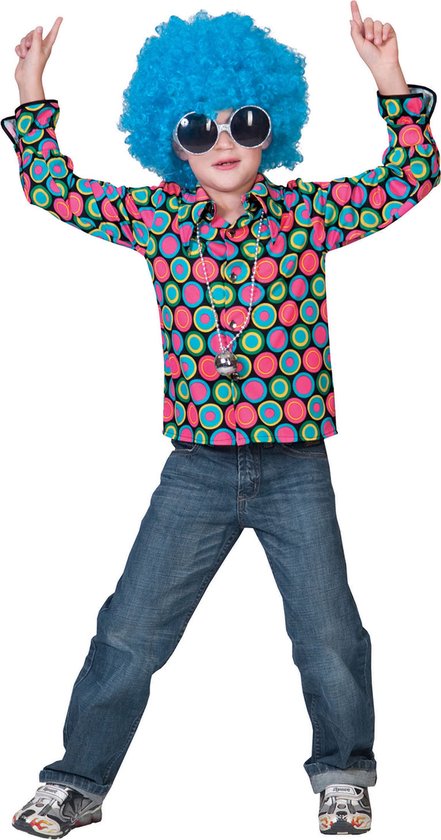 Jaren 80 & 90 Kostuum | Disco Dot Hemd Jongen | Maat 116 | Carnaval kostuum | Verkleedkleding