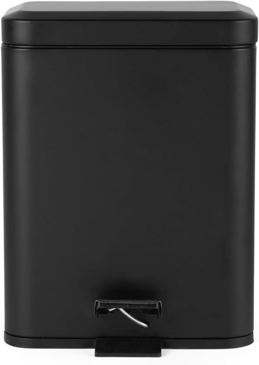 Dual Compartment Prullenbak - Gescheiden Vuilnisbak - Rechthoekige Afvalbak - 5 Liter - Verwijderbare Binnenemmers - Voetpedaal - Grote Afvalbak - Voor Kantoor - Badkamer - Slaapkamer - Zwart