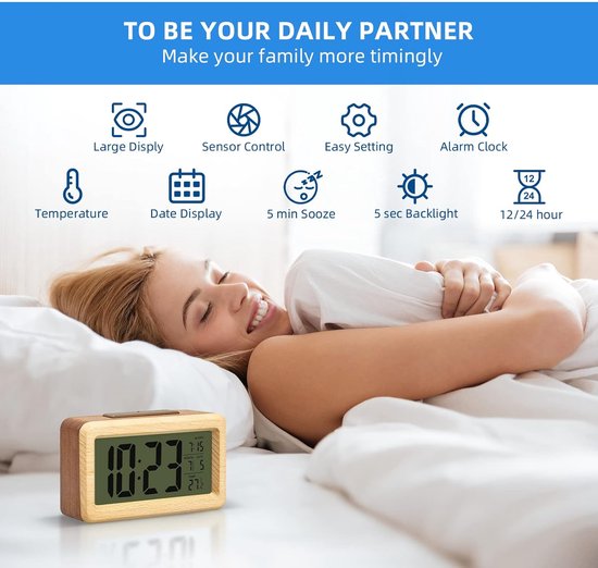 Elektrische slaapkamerklok, digitale houten wekker, houten elektrische klokken voor nachtkastje, digitaal uurwerk in de slaapkamer, digitale wekker met geluidsregeling voor nachtkastje, slaapkamer Elektrische slaapkamerklok, digitale houten wekker, houten elektrische klokken voor nachtkastje, digitaal uurwerk in de slaapkamer, digitale wekker met geluidsregeling voor nachtkastje, slaapkamer