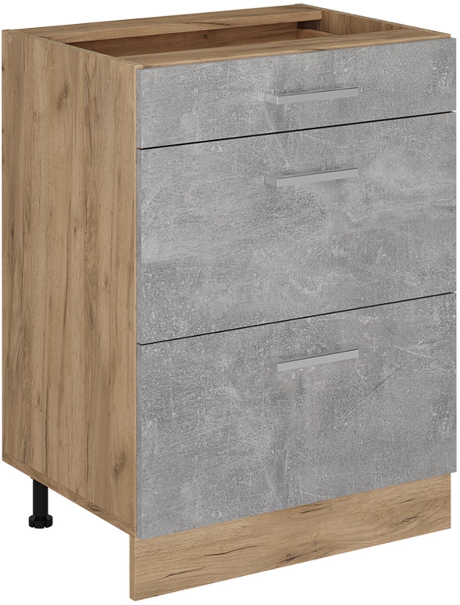 Vicco R-Line Keukenonderkast – 60 cm met laden, zonder werkblad Beton