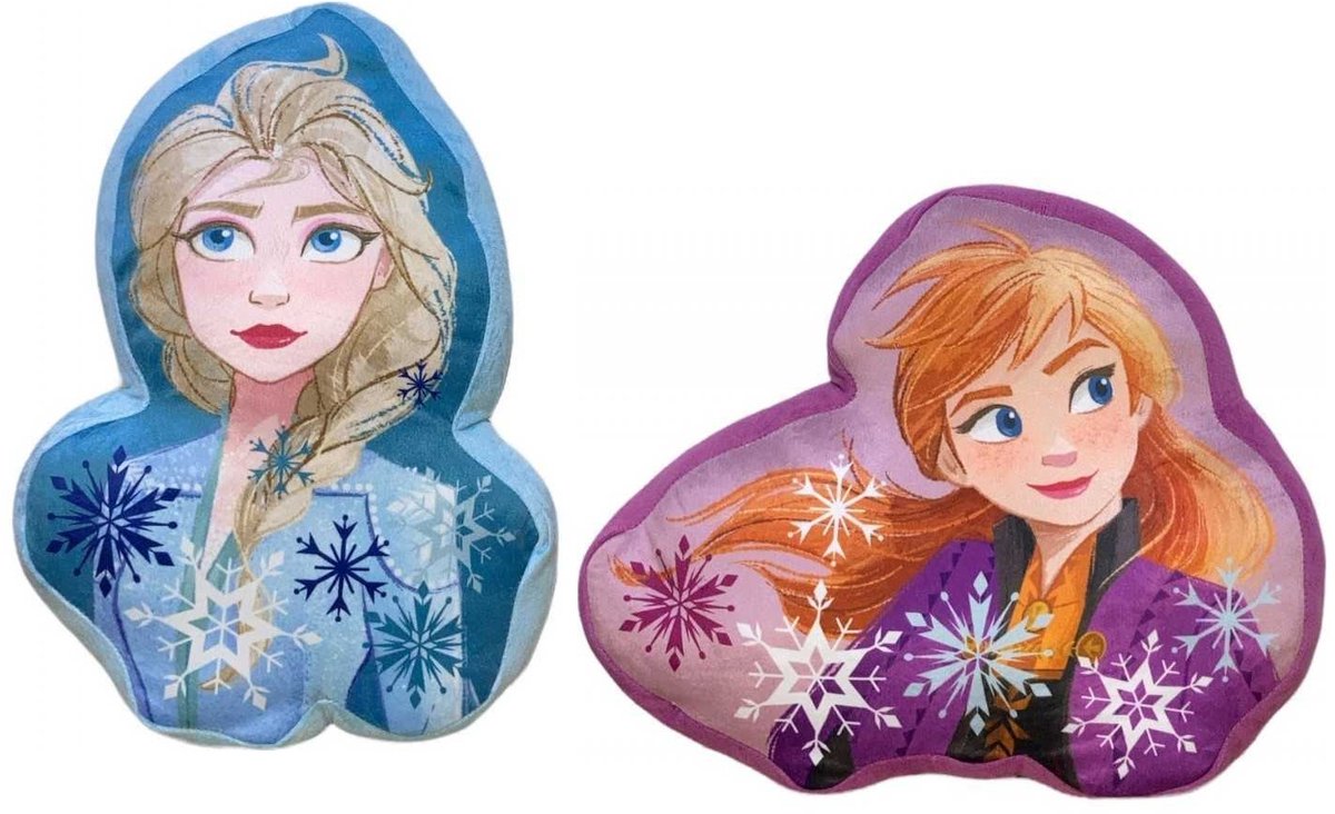 Disney Frozen Kussen - Sierkussen set - 2 Stuks - Gevuld - Anna & Elsa. Multi