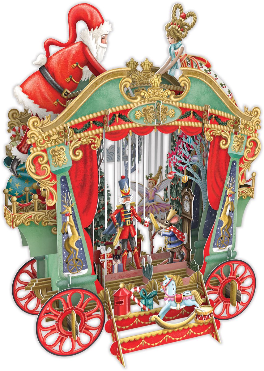 3D-Pop Up Wenskaart Christmas Puppets - Laser gesneden kerstkaart