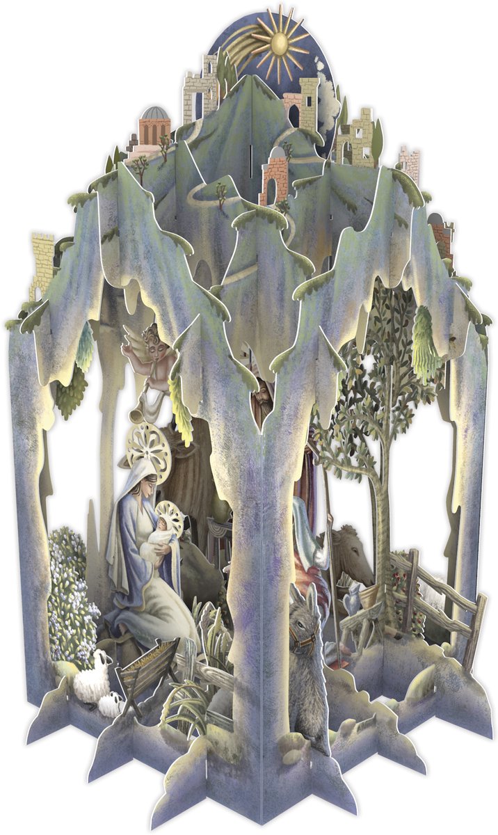 3D-Pop Up Wenskaart Bethlehem - Laser gesneden kerstkaart